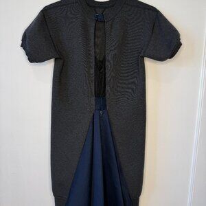 Nike LAB x Sacai Tech Fleece Gray and Navy Blue Lace Dress